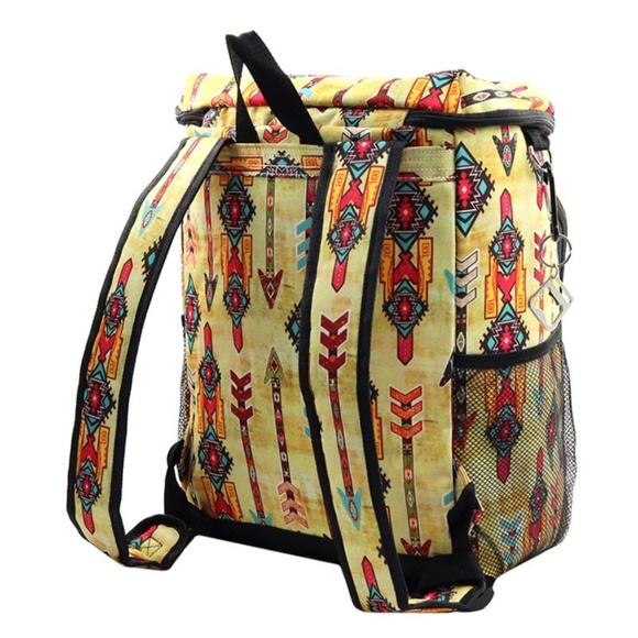 Canvas Insulated Tribal Arrow Cooler Backpack - Picture 4 of 4